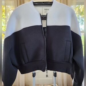 Sports Illustrated Cropped Black and White Bomber Jacket Size XXL NWT